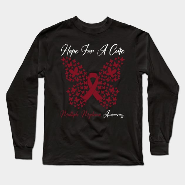 Hope For A Cure Butterfly Gift Multiple myeloma 3 Long Sleeve T-Shirt by HomerNewbergereq